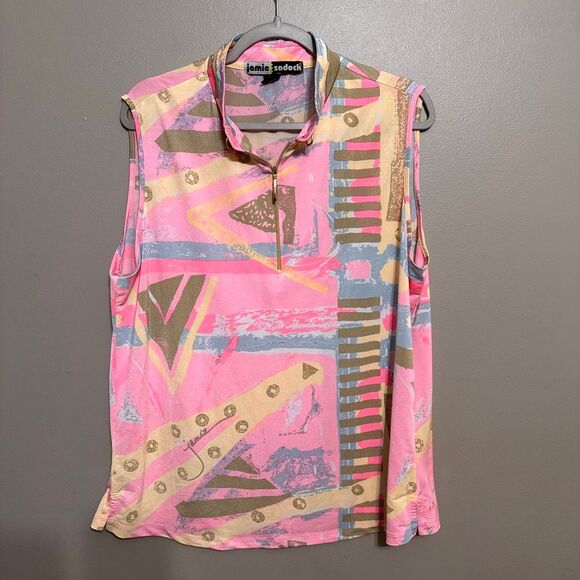 Jamie Sadock women’s pink toned 1/4 zip tank size XXL - Picture 1 of 5